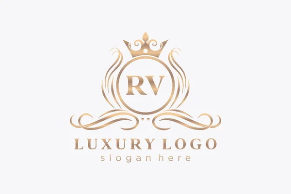 Шаблон Логотипа Letter Royal Luxury Векторном Искусстве Ресторанов Королевских Особ — стоковый вектор