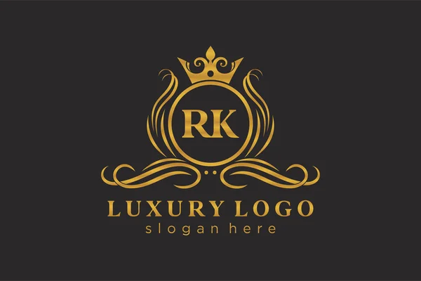 Plantilla Logotipo Lujo Real Letter Arte Vectorial Para Restaurante Realeza — Vector de stock