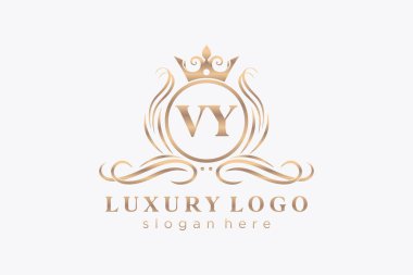 VY Letter Kraliyet Logosu Restoran, Kraliyet, Butik, Cafe, Otel, Heraldic, Mücevher, Moda ve diğer vektör çizimleri için vektör sanatı şablonu.