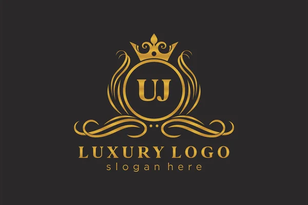 Letter Royal Luxury Logo Template Vector Art Restaurant Royalty Boutique — стоковий вектор