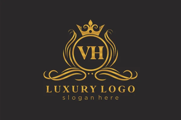 Letter Royal Luxury Logo Template Vector Art Restaurant Royalty Boutique — стоковий вектор