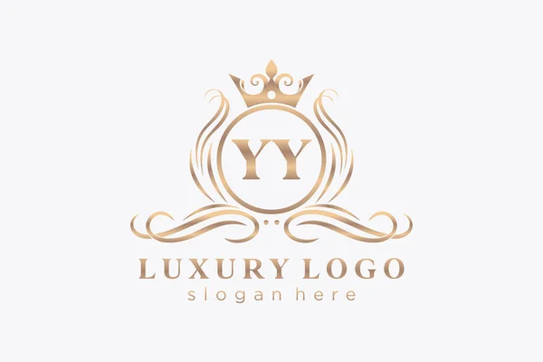 Plantilla Logotipo Lujo Real Letter Arte Vectorial Para Restaurante Realeza — Vector de stock