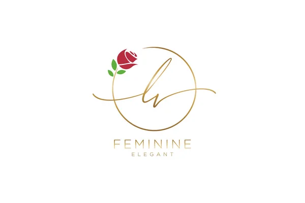 Logo Kobiece Monogram Piękna Elegancki Projekt Logo Logo Pisma Ręcznego — Wektor stockowy