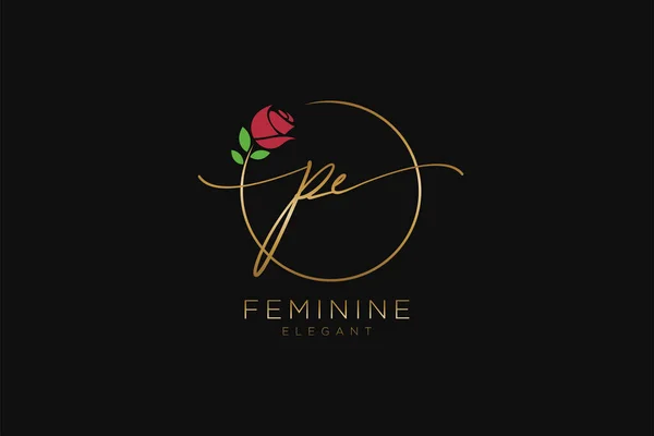 Feminine Logo Kauneus Monogrammi Tyylikäs Logo Suunnittelu Käsiala Logo Alkuperäisen — vektorikuva
