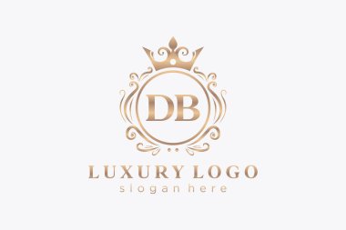 DB Kraliyet Logosu Restoran, Kraliyet, Butik, Cafe, Otel, Heraldic, Mücevher, Moda ve diğer vektör ilüstrasyonları için vektör sanatı şablonu.