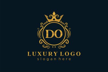 Restoran, Kraliyet, Butik, Cafe, Otel, Heraldic, Mücevher, Moda ve diğer vektör illüstrasyonları için DO Kraliyet Logosu tasarımı.