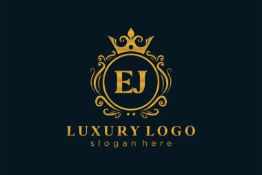 Restoran, Kraliyet, Butik, Cafe, Otel, Heraldic, Mücevher, Moda ve diğer vektör illüstrasyonları için Kraliyet Logosu 'nun vektör sanatı şablonu.