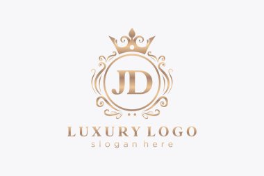 Restoran, Kraliyet Logosu, Butik, Cafe, Otel, Heraldic, Mücevher, Moda ve diğer vektör illüstrasyonları için vektör sanatı şablonu.