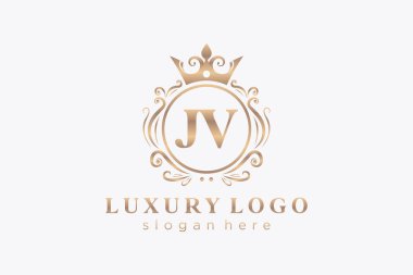 Restoran, Kraliyet Logosu, Butik, Cafe, Otel, Heraldic, Mücevher, Moda ve diğer vektör illüstrasyonları için vektör sanatı şablonu.