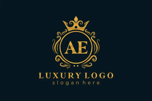 Inggris Letter Royal Luxury Logo Template Vector Art Restaurant Royalty - Stok Vektor