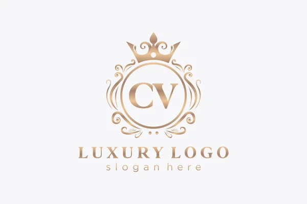 Carta Royal Luxury Logo Plantilla Arte Vectorial Para Restaurante Royalty — Vector de stock