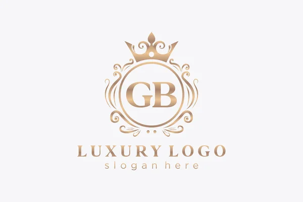 Letter Royal Luxury Logo Template Vector Art Restaurant Royalty Boutique — Vetor de Stock