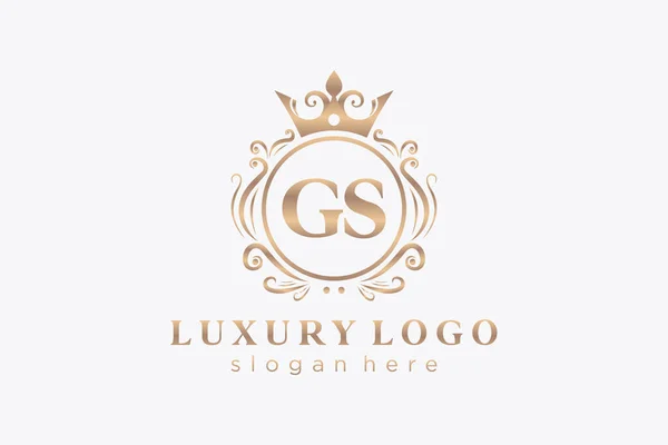 Letter Royal Luxury Logo Vorlage Vektorkunst Für Restaurant Royalty Boutique — Stockvektor