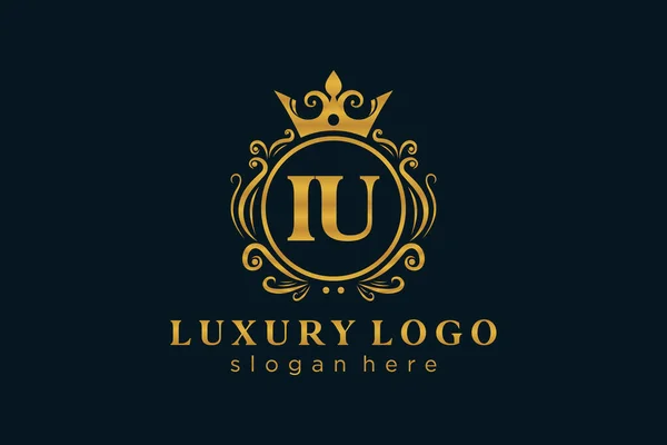 Iuu Surat Royal Luxury Logo Templat Dalam Seni Vektor Untuk - Stok Vektor