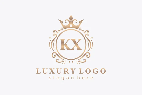 Шаблон Логотипа Letter Royal Luxury Векторном Искусстве Ресторанов Королевских Особ — стоковый вектор