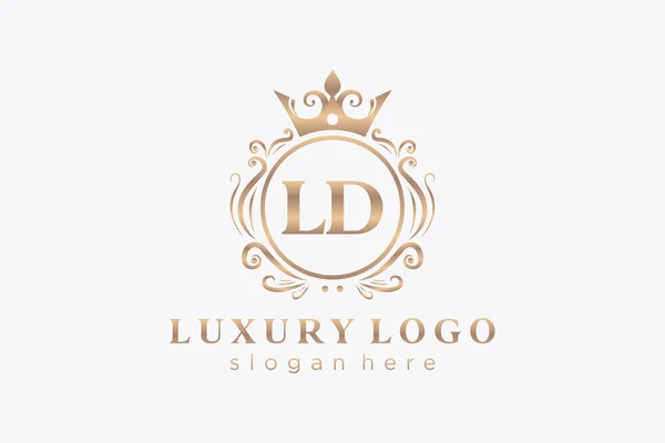 Letter Royal Luxury Logo Template Vector Art Restaurant Royalty Boutique — Stock Vector