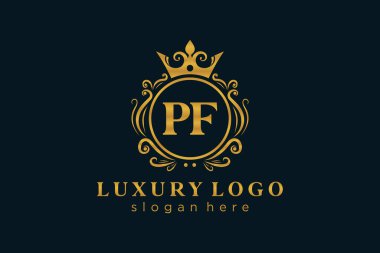 Restaurant, Royalty, Boutique, Cafe, Hotel, Heraldic, Mücevher, Moda ve diğer vektör illüstrasyonları için Kraliyet Logosu Şablonu.
