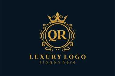 Restoran, Kraliyet Logosu, Restoran, Kraliyet, Butik, Cafe, Otel, Heraldic, Mücevher, Moda ve diğer vektör ilüstrasyonları için vektör sanatı şablonu.