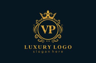 Restaurant, Royalty, Boutique, Cafe, Hotel, Heraldic, Mücevher, Moda ve diğer vektör illüstrasyonları için Kraliyet Logosu Başkan Yardımcısı Şablonu.