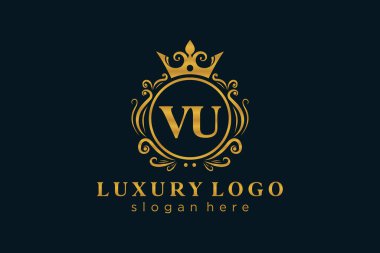 Restoran, Kraliyet Logosu, Butik, Cafe, Otel, Heraldic, Mücevher, Moda ve diğer vektör illüstrasyonları için vektör sanatı şablonu.