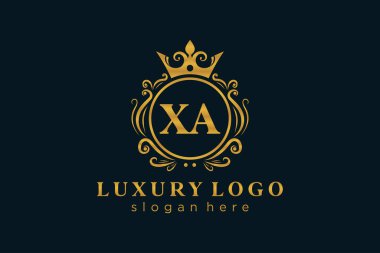 Restoran, Kraliyet Logosu, Butik, Cafe, Otel, Heraldic, Mücevher, Moda ve diğer vektör illüstrasyonları için vektör sanatı şablonu.