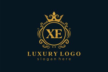 Restoran, Kraliyet Logosu, Butik, Cafe, Otel, Heraldic, Mücevher, Moda ve diğer vektör illüstrasyonları için vektör sanatı şablonu.