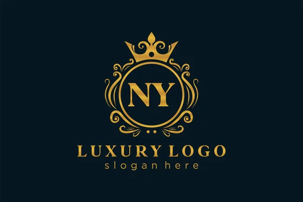 Letter Royal Luxury Logo Template Vector Art Restaurant Royalty Boutique — Stock Vector