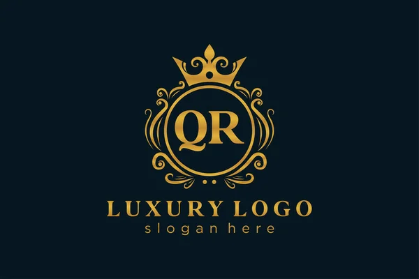 Plantilla Logotipo Lujo Real Letra Arte Vectorial Para Restaurante Regalías — Vector de stock