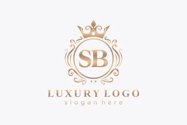 Letter Royal Luxury Logo Template Vector Art Restaurant Royalty Boutique — Διανυσματικό Αρχείο