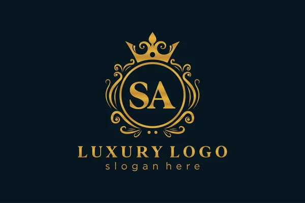 Letter Royal Luxury Logo Vorlage Vektorkunst Für Restaurant Royalty Boutique — Stockvektor