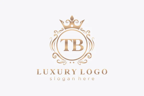 Levél Royal Luxury Logo Sablon Vektor Művészet Étterem Royalty Boutique — Stock Vector