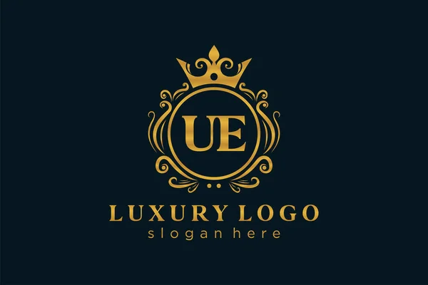 Letter Royal Luxury Logo Template Vector Art Restaurant Royalty Boutique — Stock Vector