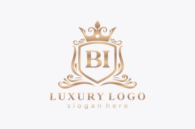 Restoran, Kraliyet, Butik, Cafe, Otel, Heraldic, Mücevher, Moda ve diğer vektör illüstrasyonları için Kraliyet Logosu Şablonu.