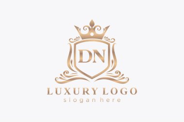 Restoran, Kraliyet Logosu, Butik, Cafe, Otel, Heraldic, Mücevher, Moda ve diğer vektör illüstrasyonları için vektör sanatı şablonu.