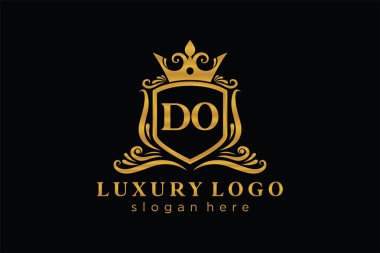 Restoran, Kraliyet, Butik, Cafe, Otel, Heraldic, Mücevher, Moda ve diğer vektör illüstrasyonları için DO Kraliyet Logosu tasarımı.