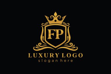 Restoran, Kraliyet Logosu, Butik, Cafe, Otel, Heraldic, Mücevher, Moda ve diğer vektör illüstrasyonları için vektör sanatı şablonu.