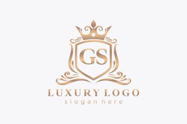 GS Letter Kraliyet Logosu Restoran, Kraliyet, Butik, Cafe, Otel, Heraldic, Mücevher, Moda ve diğer vektör çizimleri için vektör sanatı şablonu.