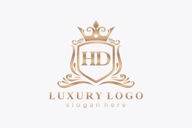 Restoran, Kraliyet Logosu, Butik, Cafe, Otel, Heraldic, Mücevher, Moda ve diğer vektör illüstrasyonları için vektör sanatı şablonu.