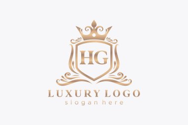 Restaurant, Royalty, Boutique, Cafe, Hotel, Heraldic, Jewelry, Fashion ve diğer vektör illüstrasyonları için Kraliyet Logosu Kraliyet Şablonu.