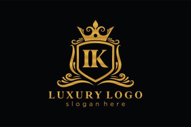 Restoran, Kraliyet Logosu, Butik, Cafe, Otel, Heraldic, Mücevher, Moda ve diğer vektör illüstrasyonları için vektör sanatı şablonu.