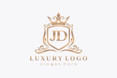 Restoran, Kraliyet Logosu, Butik, Cafe, Otel, Heraldic, Mücevher, Moda ve diğer vektör illüstrasyonları için vektör sanatı şablonu.