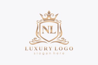 Restoran, Kraliyet Logosu, Butik, Cafe, Otel, Heraldic, Mücevher, Moda ve diğer vektör illüstrasyonları için vektör sanatı şablonu..