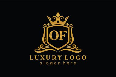 Kraliyet Logosu Restoran, Kraliyet, Butik, Cafe, Otel, Heraldic, Mücevher, Moda ve diğer vektör çizimleri için vektör sanatı şablonu.