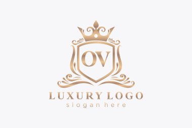 Restoran, Kraliyet Logosu, Butik, Cafe, Otel, Heraldic, Mücevher, Moda ve diğer vektör illüstrasyonları için vektör sanatı şablonu.