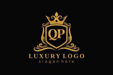 Restoran, Kraliyet Logosu, Restoran, Kraliyet, Butik, Cafe, Otel, Heraldic, Mücevher, Moda ve diğer vektör ilüstrasyonları için vektör sanatı şablonu.