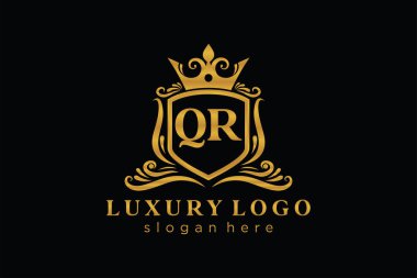 Restoran, Kraliyet Logosu, Restoran, Kraliyet, Butik, Cafe, Otel, Heraldic, Mücevher, Moda ve diğer vektör ilüstrasyonları için vektör sanatı şablonu.