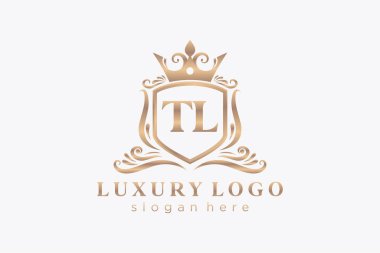 Restoran, Kraliyet Logosu, Butik, Cafe, Otel, Heraldic, Mücevher, Moda ve diğer vektör illüstrasyonları için vektör sanatı şablonu.