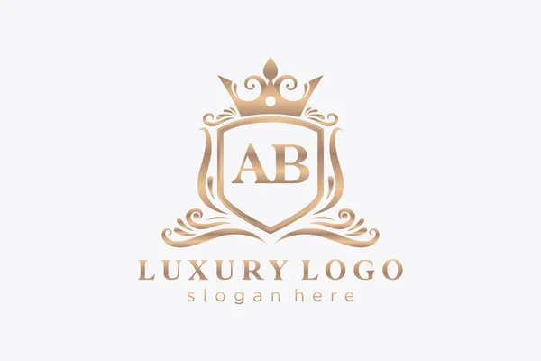 Letter Royal Luxury Logo Template Vector Art Restaurant Royalty Boutique — Stock Vector