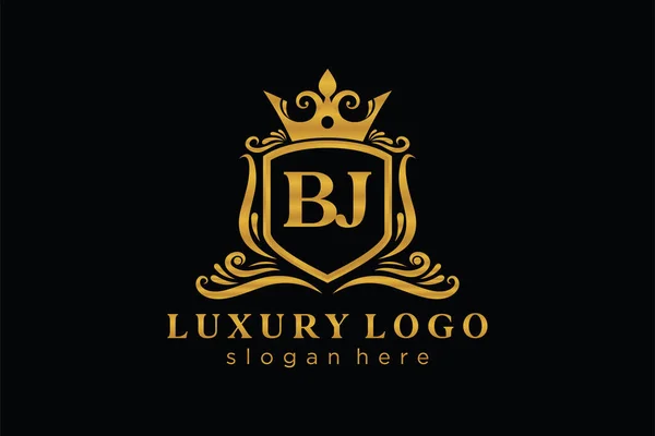 Letter Royal Luxury Logo Template Vectorkunst Voor Restaurant Royalty Boutique — Stockvector