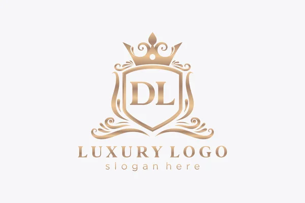 Letter Royal Luxury Logo Template Vector Art Restaurant Royalty Boutique — Stock Vector